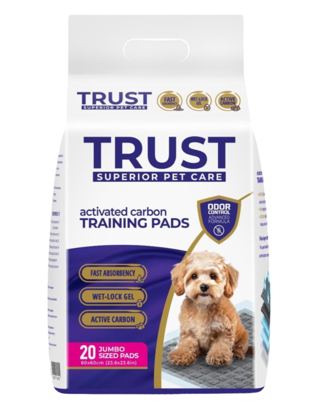 מארז פדים לכלבים עם פחם פעיל טראסט Trust
