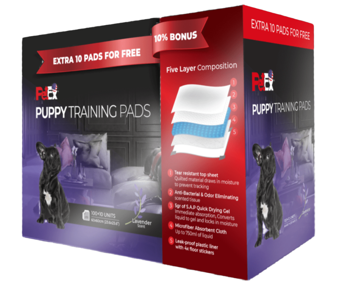 פדים לחינוך ואילוף גורים בניחוח לבנדר – PETEX