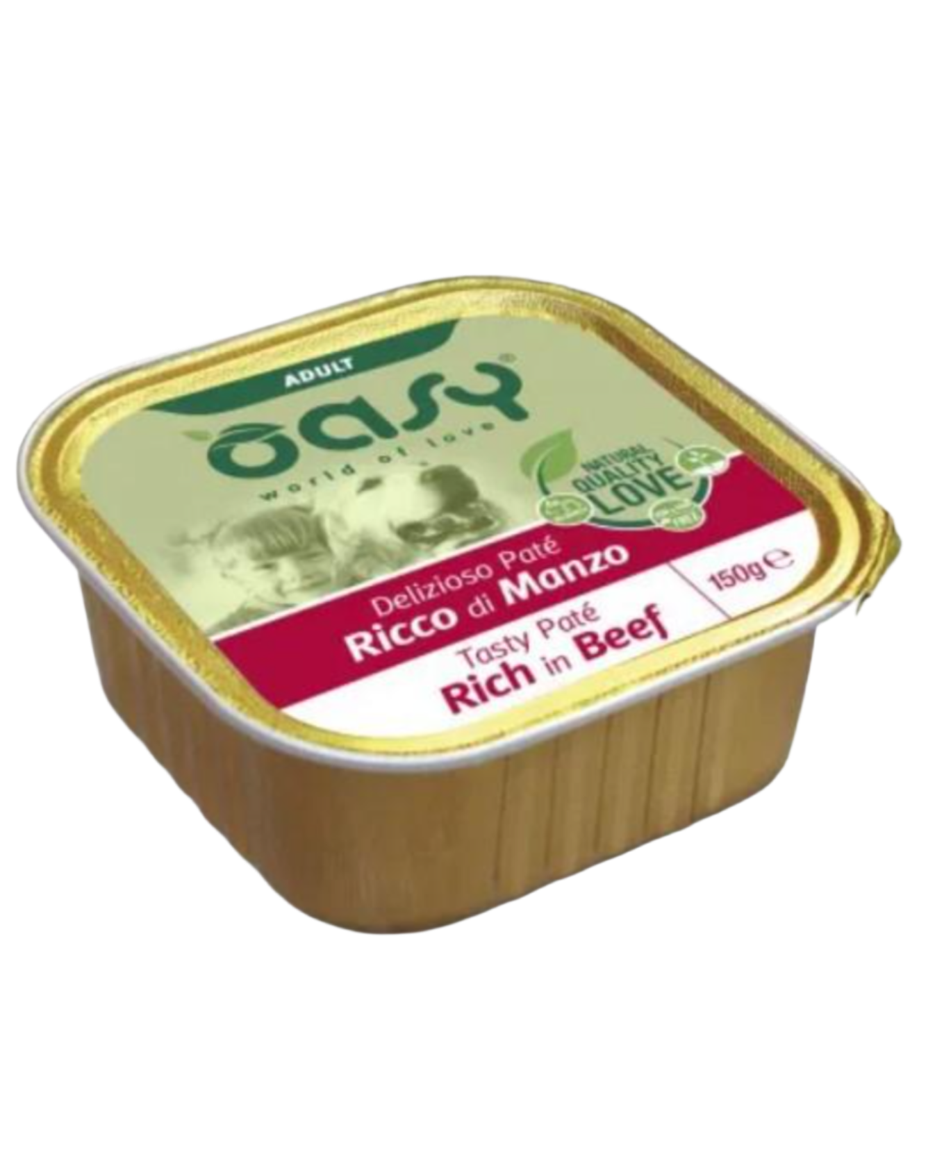 OASY אואסי – מעדן פטה בטעם בקר לכלב 150 גרם