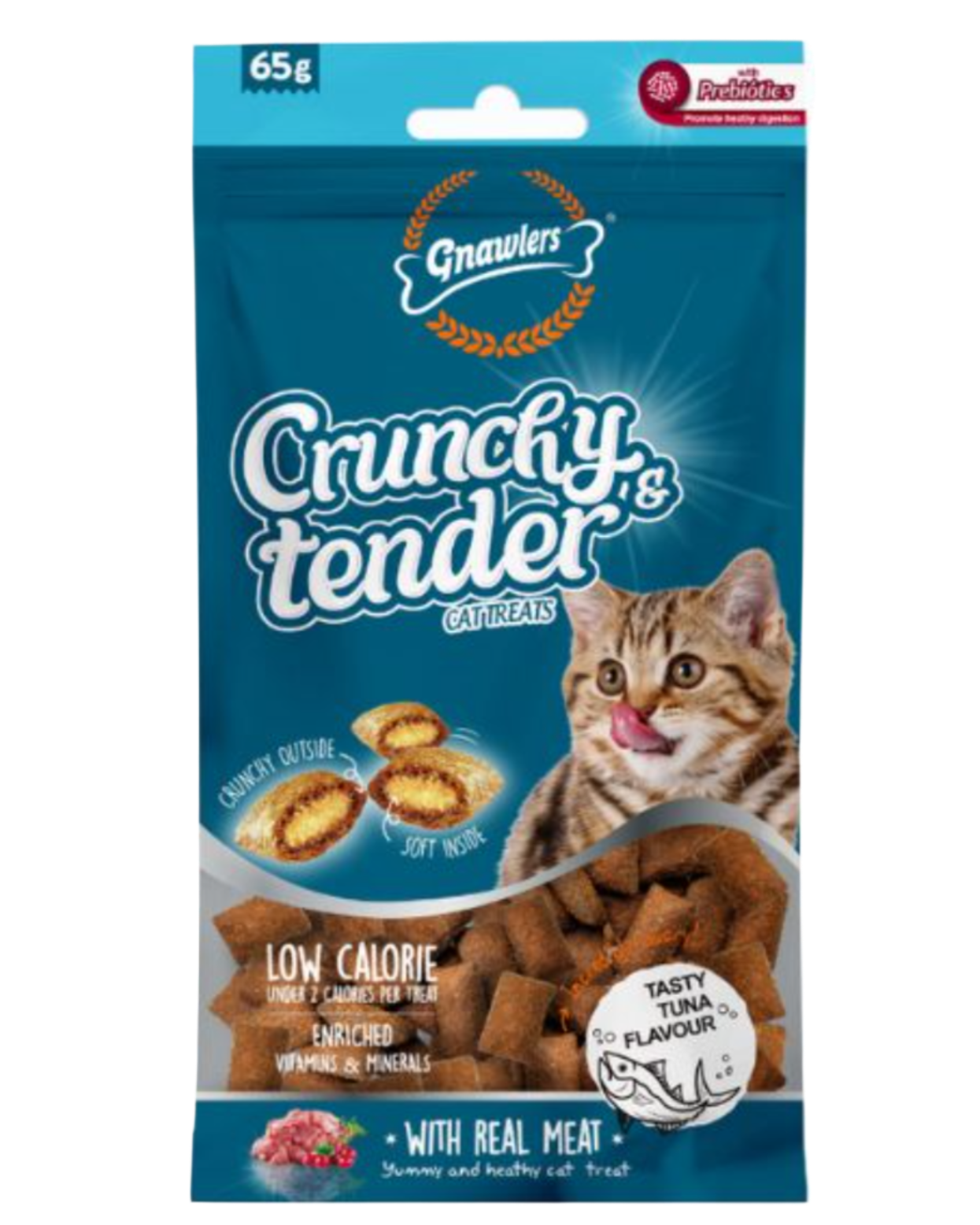 גנולרס – חטיף כריות לחתולים דל קלוריות עם קרם טונה (65 גרם)