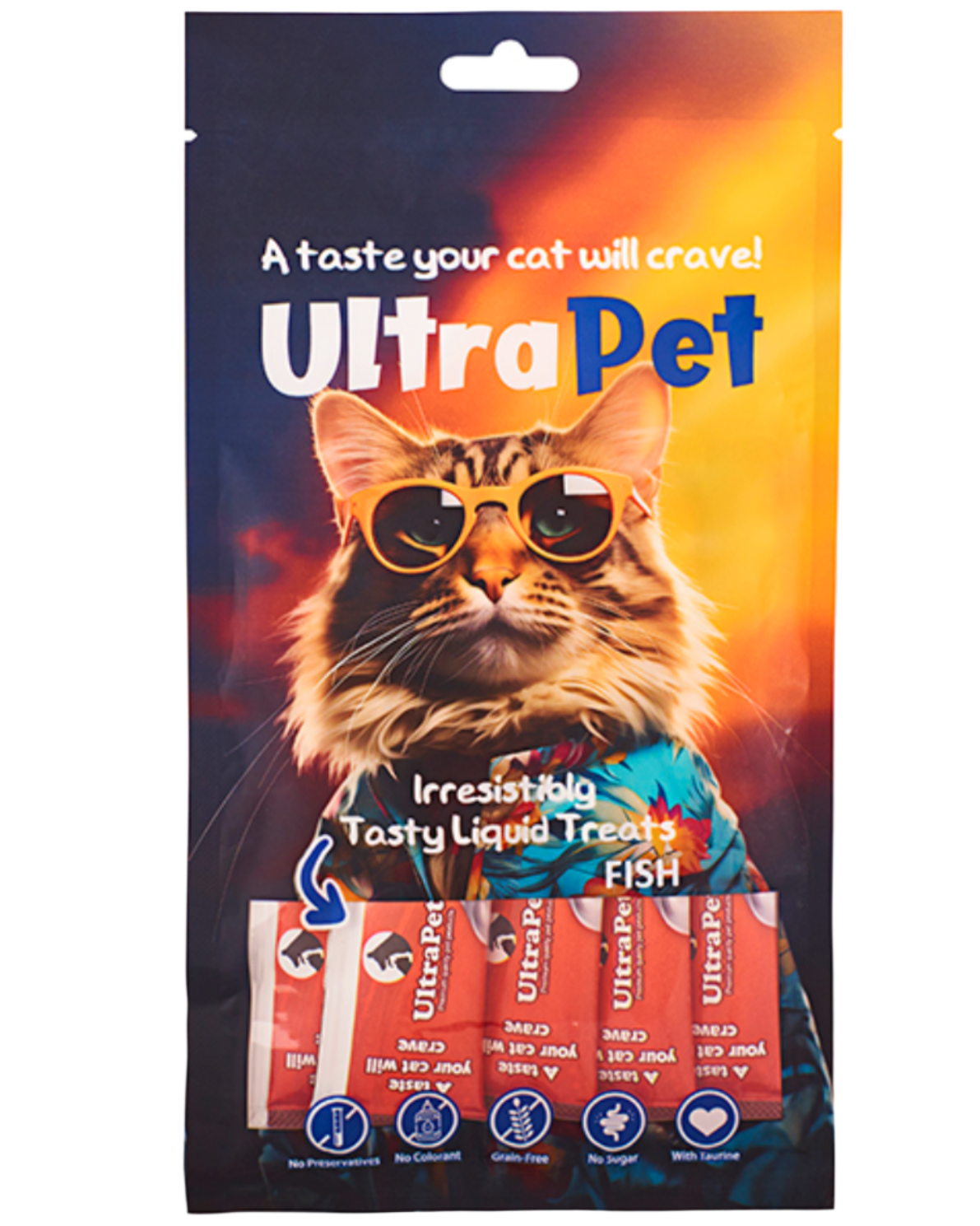 אולטרה פט חטיף נוזלי ליקוקי חתול בטעם דגים 60 גרם