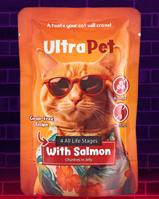 פאוץ' אולטרה פט לחתול – בטעם סלמון | 85 גרם