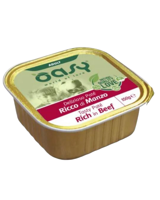 OASY אואסי – מעדן פטה בטעם בקר לכלב 150 גרם