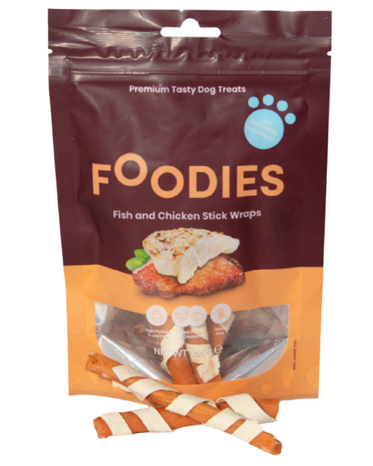 FOODIES – מקלות מגולגלים מדגים ועוף | 100 גרם