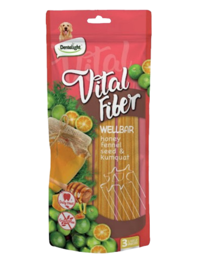 vital fiber מקל לעיסה ללא דגנים דבש, זרעי שומר ותפוז (250 גרם)