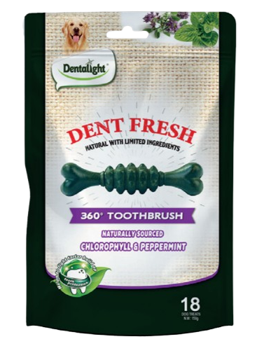 dent fresh חטיף דנטלי מועשר בכלורופיל 24 יח בקרטון (150 גרם)