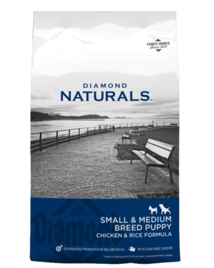 DIAMOND NATURALS דיימונד נטורלס עוף ואורז לגור מגזע קטן ובינוני